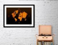 MODERN GRAPHIC ART World Map | Redgold - Link CURIOOS