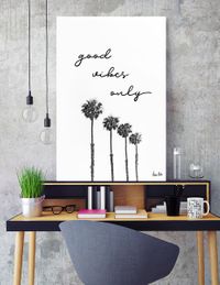 LINK - CURIOOS - Aluminum Print - GOOD VIBES ONLY Dreaming under palm trees