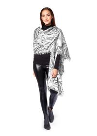 Click to enlarge - Liquid Marble No. 3 - Wool Poncho Wrap
